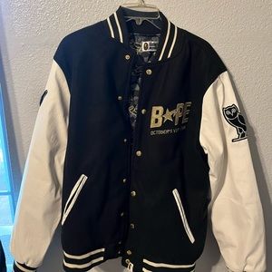 Bape X Ovo varsity jacket